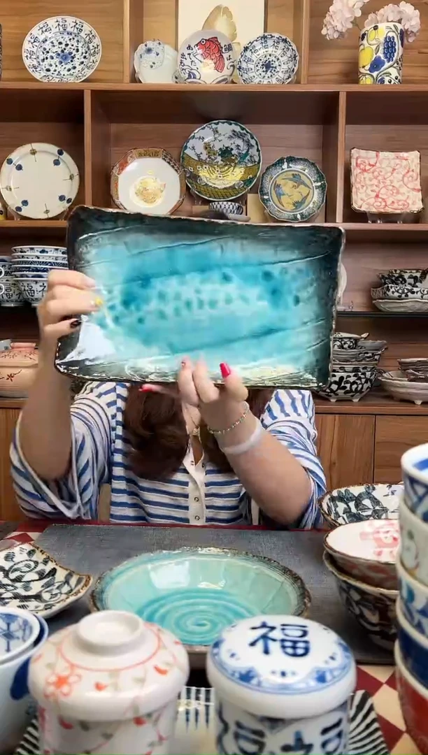 瓷片春深 27cm长盘