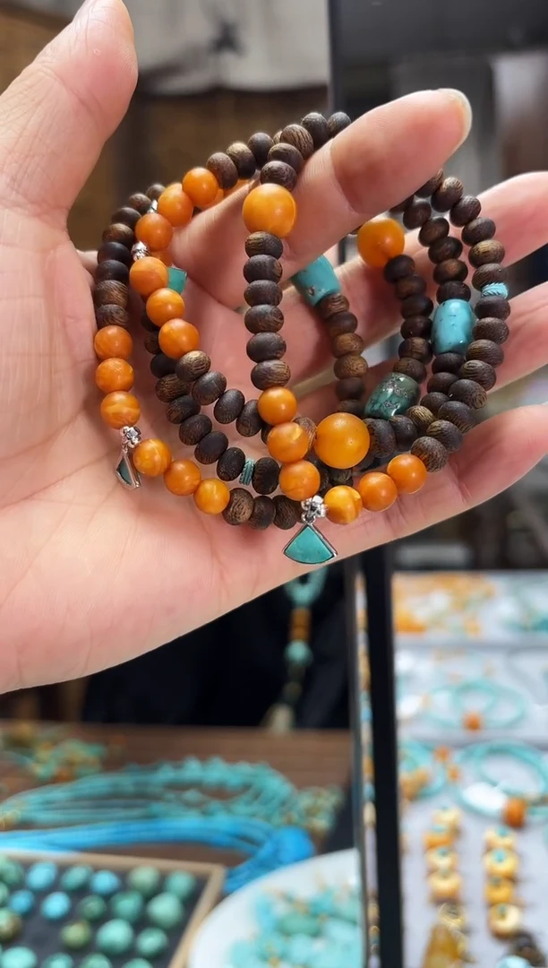 【闪购商品】琥珀手链未镶嵌6mm手串多样性发其一