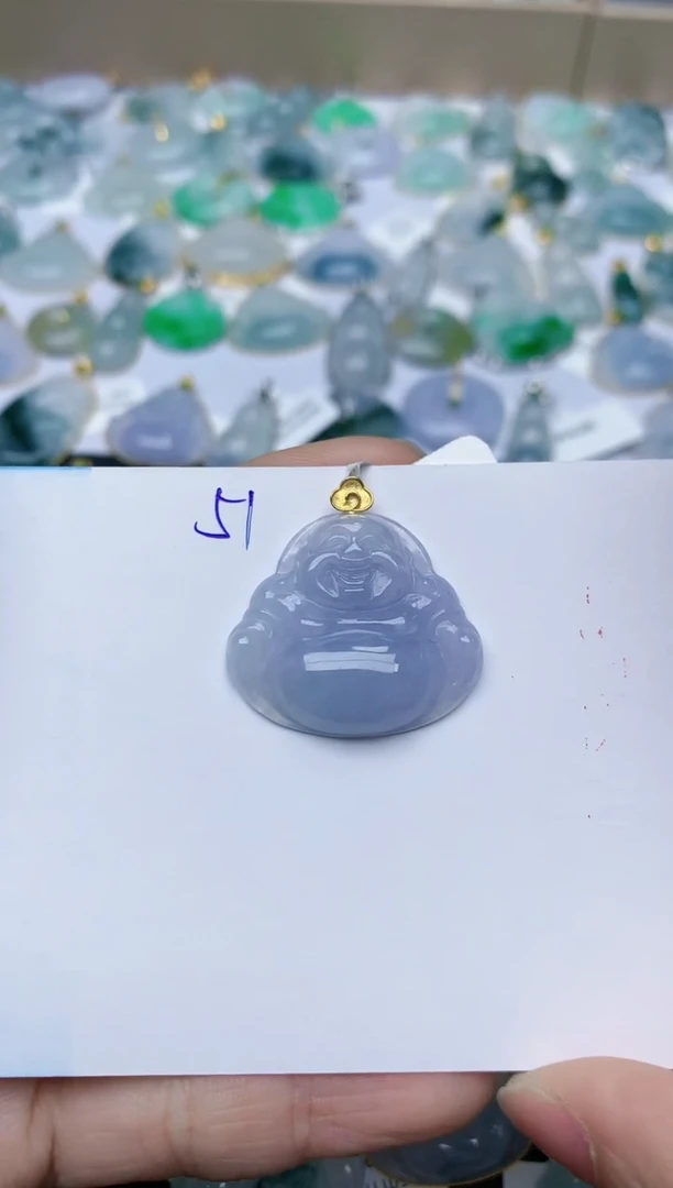 【闪购商品】翡翠颈饰18K金镶嵌天然翡翠A货    51