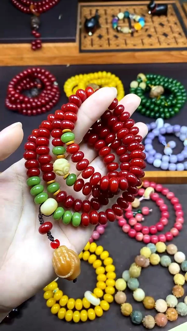 白玉菩提手串红菩提小米珠三圈款FS手串