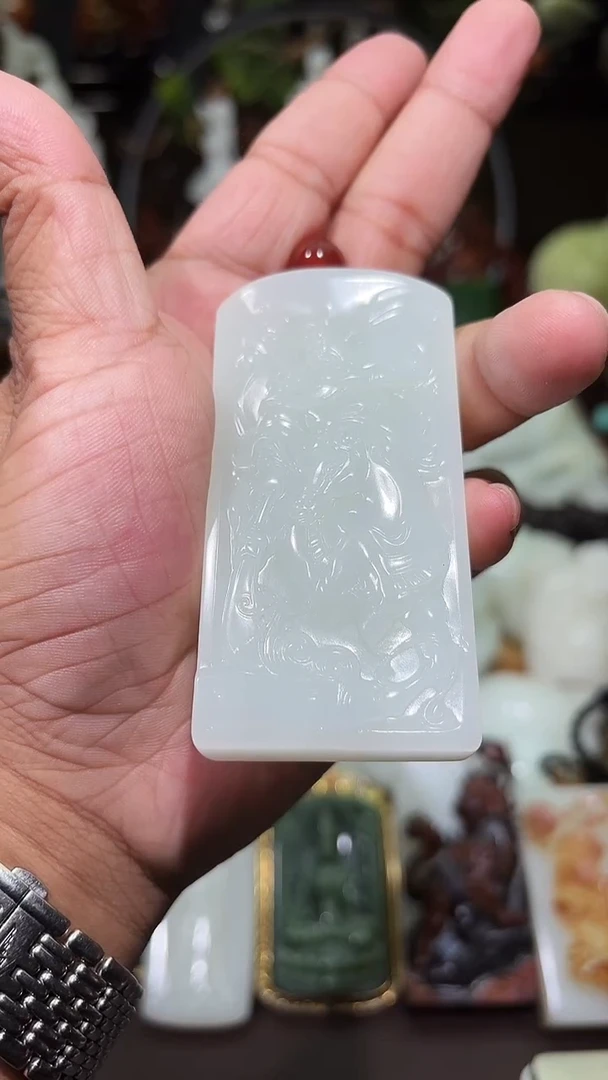 未镶嵌和田玉挂件关公牌子