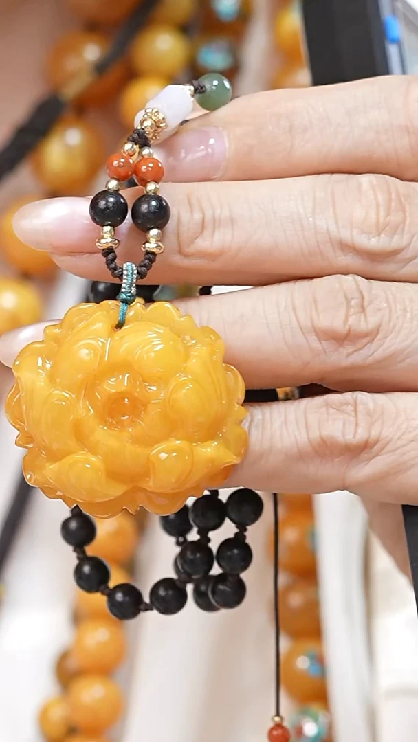 蜜蜡颈饰未镶嵌3711天然蜜蜡珠宝奇石云端妖孽石膏蜡全部保真