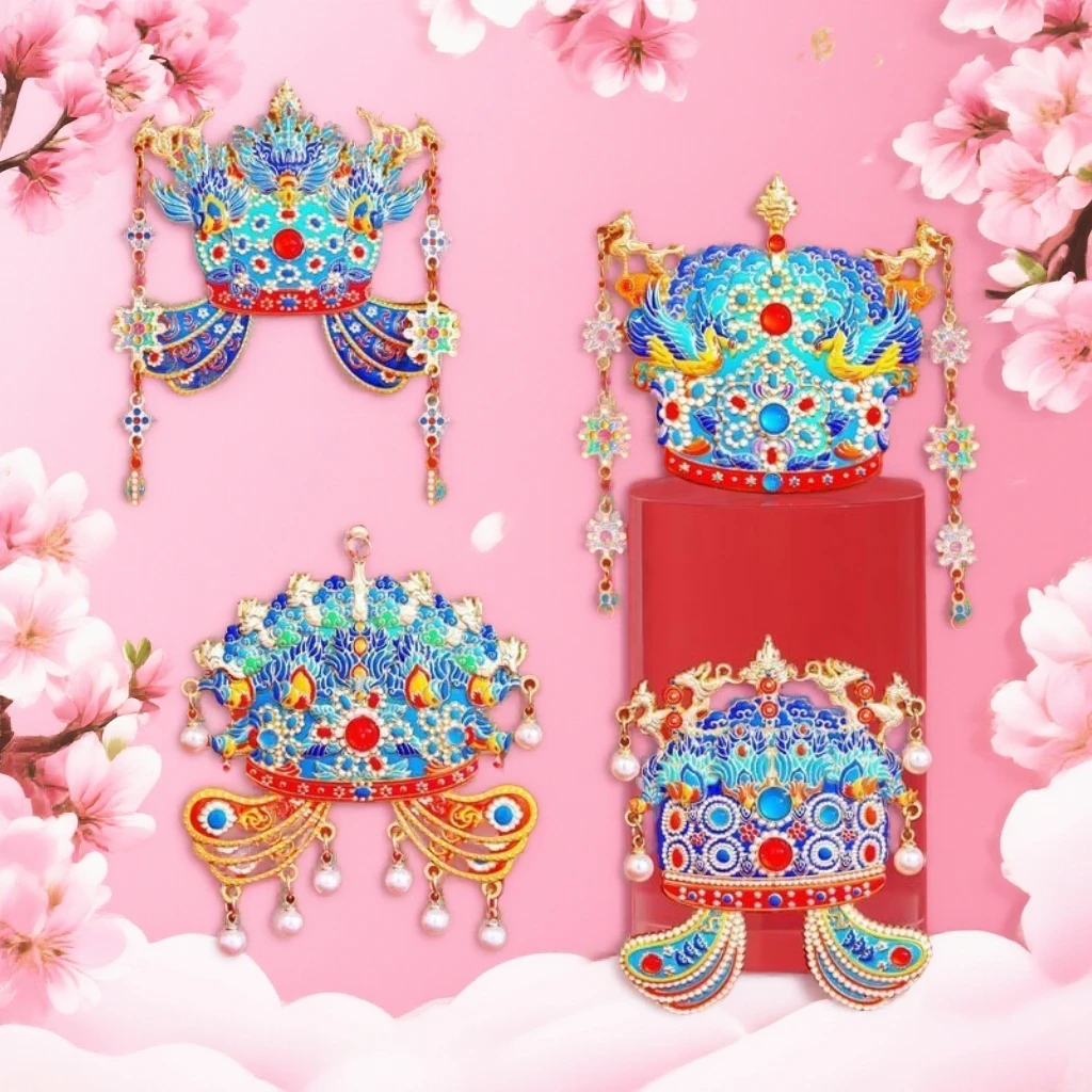 明代凤冠冰箱贴  金属AR孝端皇后九龙九凤文创国潮古风北京纪念品