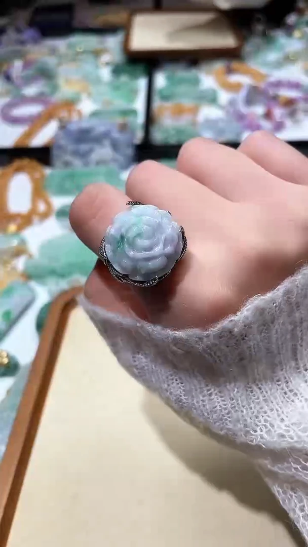 【闪购商品】翡翠戒指银S925镶嵌戒指