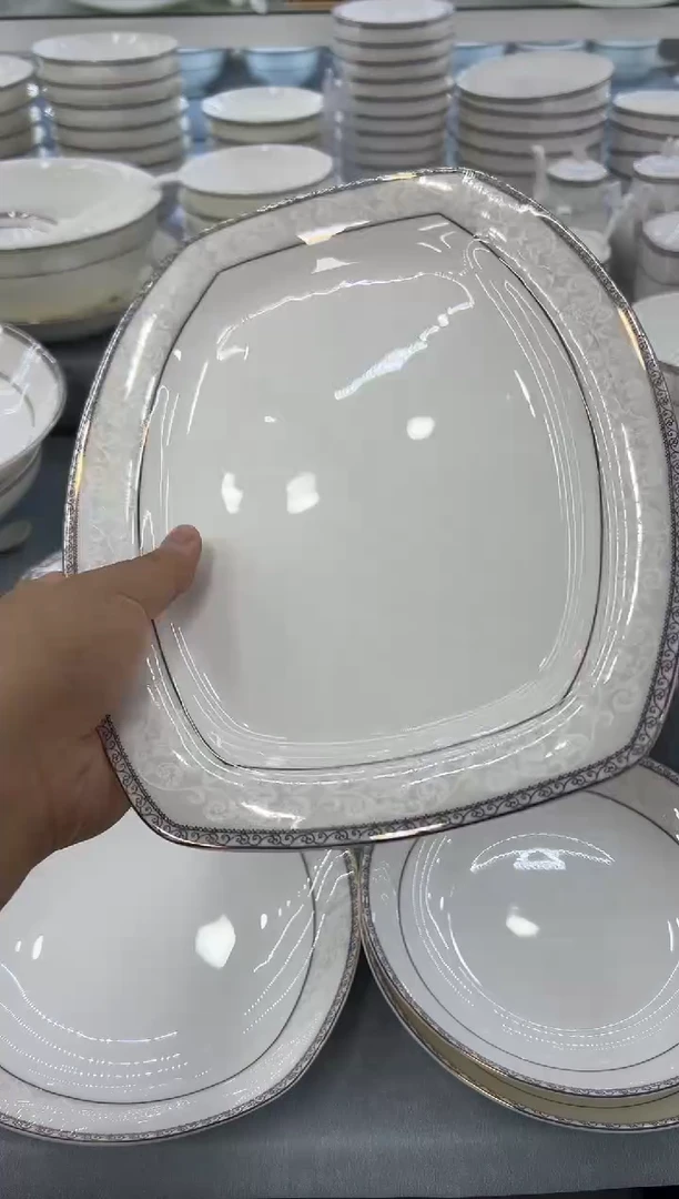 骨瓷 玲珑12方鱼2个