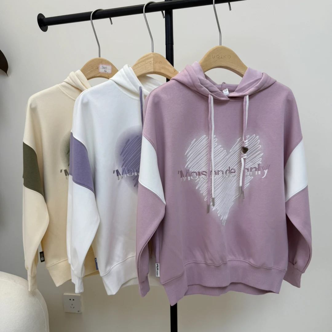 【鹿田】连帽卫衣女大童亲子2025春季新款青少年宽松百搭卫衣ufl