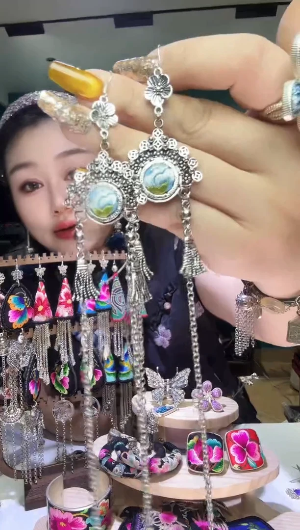 刺绣纯手工民族风耳环