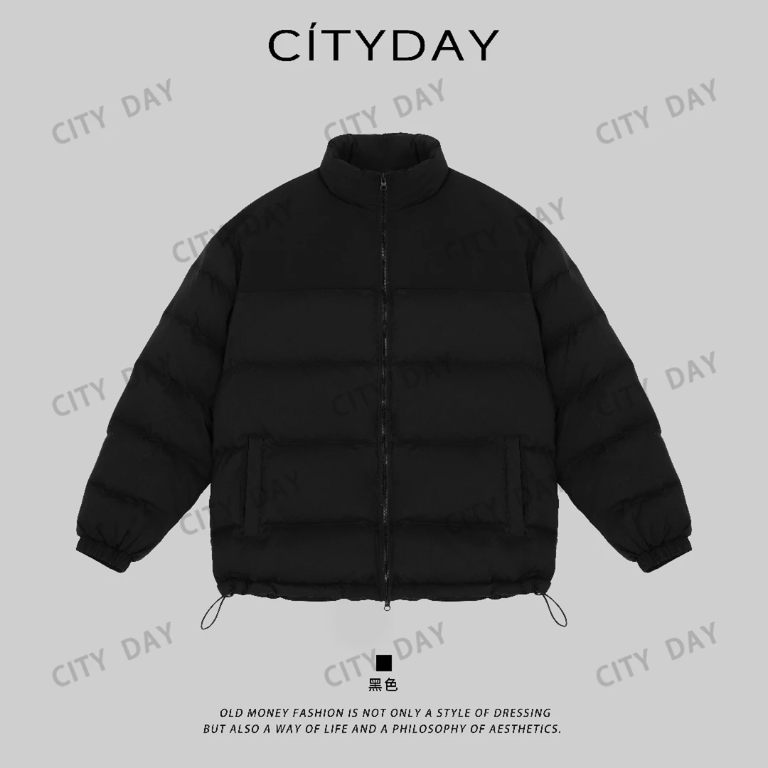 CityDay【灰叔】 复古立领蓬松羽绒服 990855