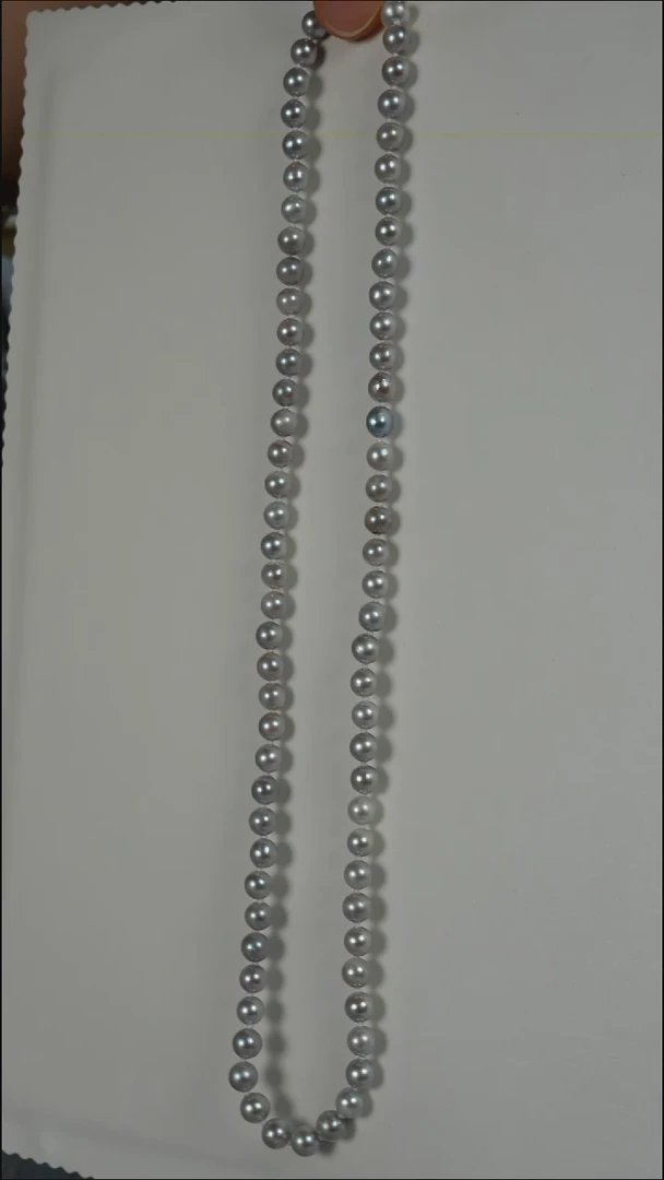 项链银S925镶嵌海水珍珠AK真多麻5-5.5mm