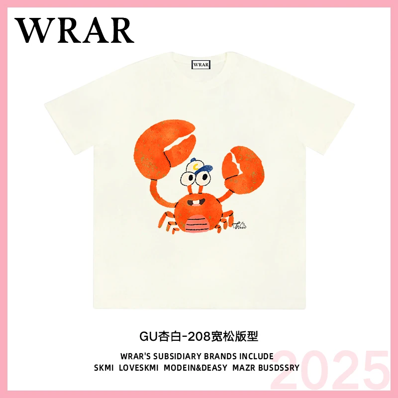 【螃蟹店员】新品潮流夏季透气宽松T恤休闲情侣春夏个性印花