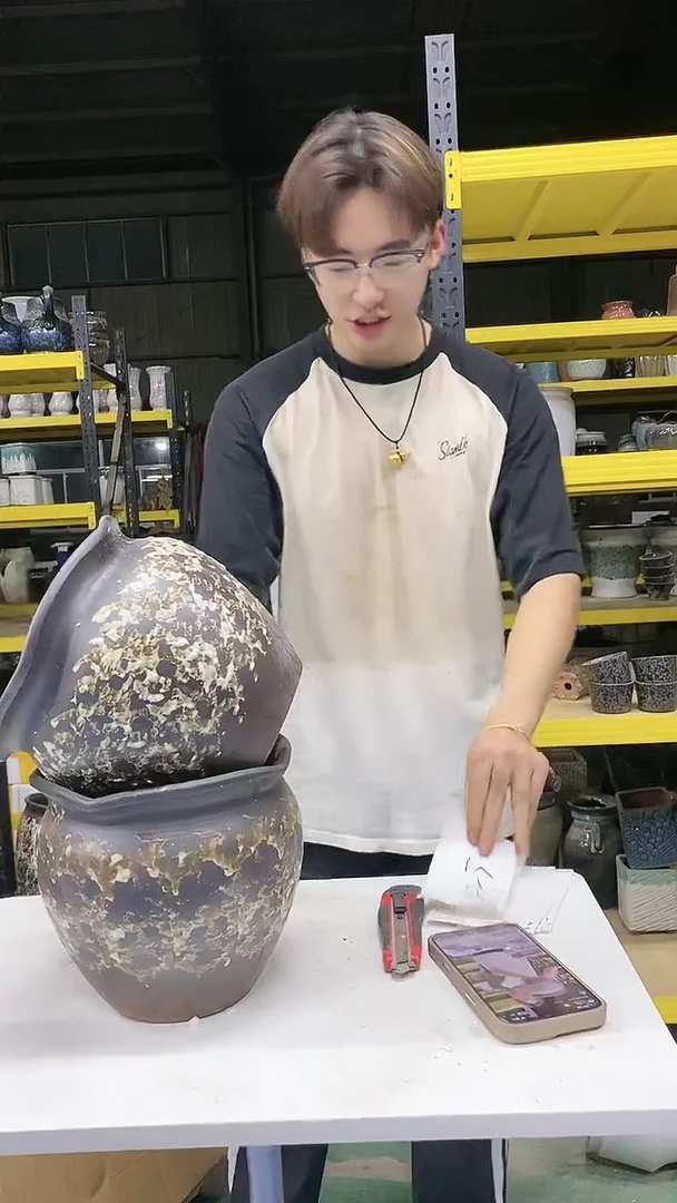 紫砂花盆宜兴紫砂粗陶花盆225