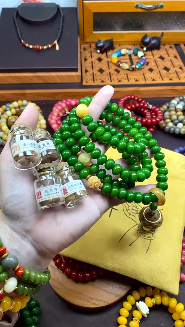 【闪购商品】白玉菩提手串绿菩提108颗香囊跑环款
