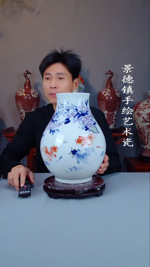 摆件陶景德镇手工手绘陶瓷摆件16