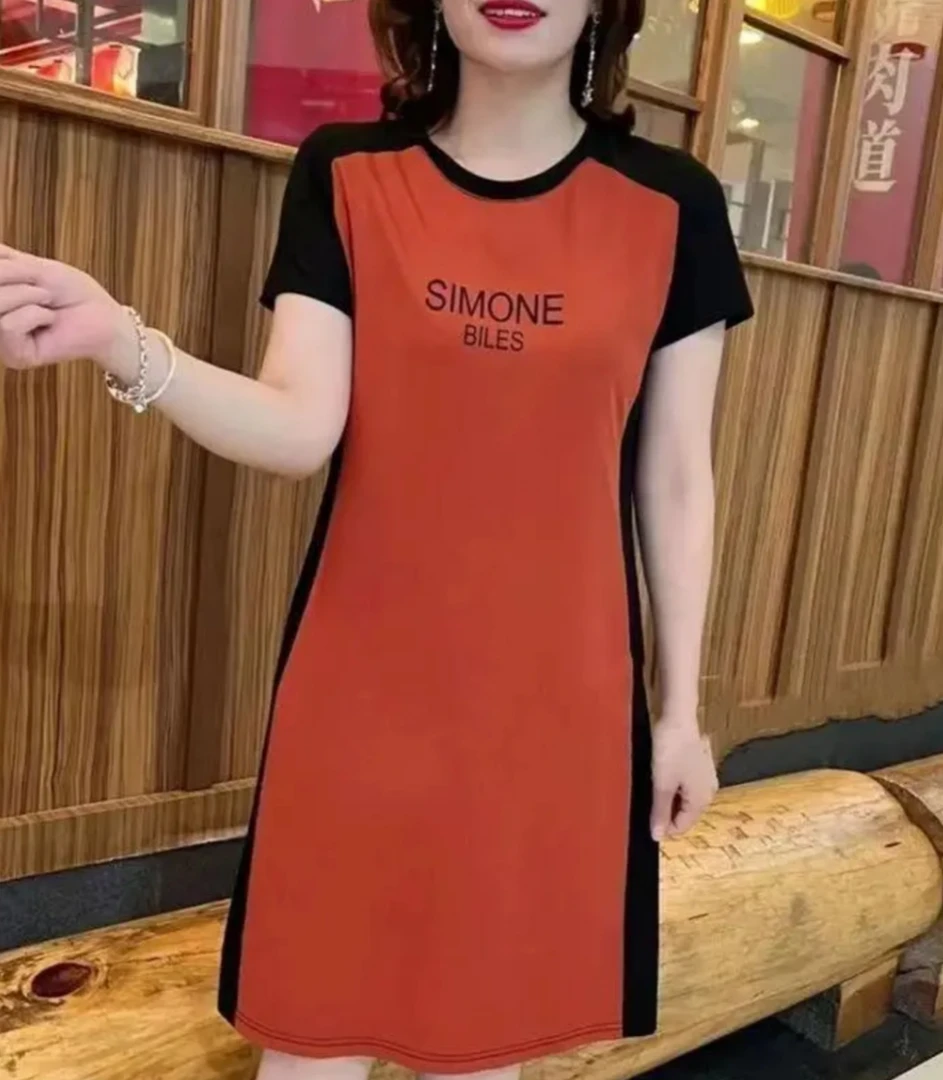 连衣裙女夏季新款时尚印花大码休闲百搭显瘦裙子