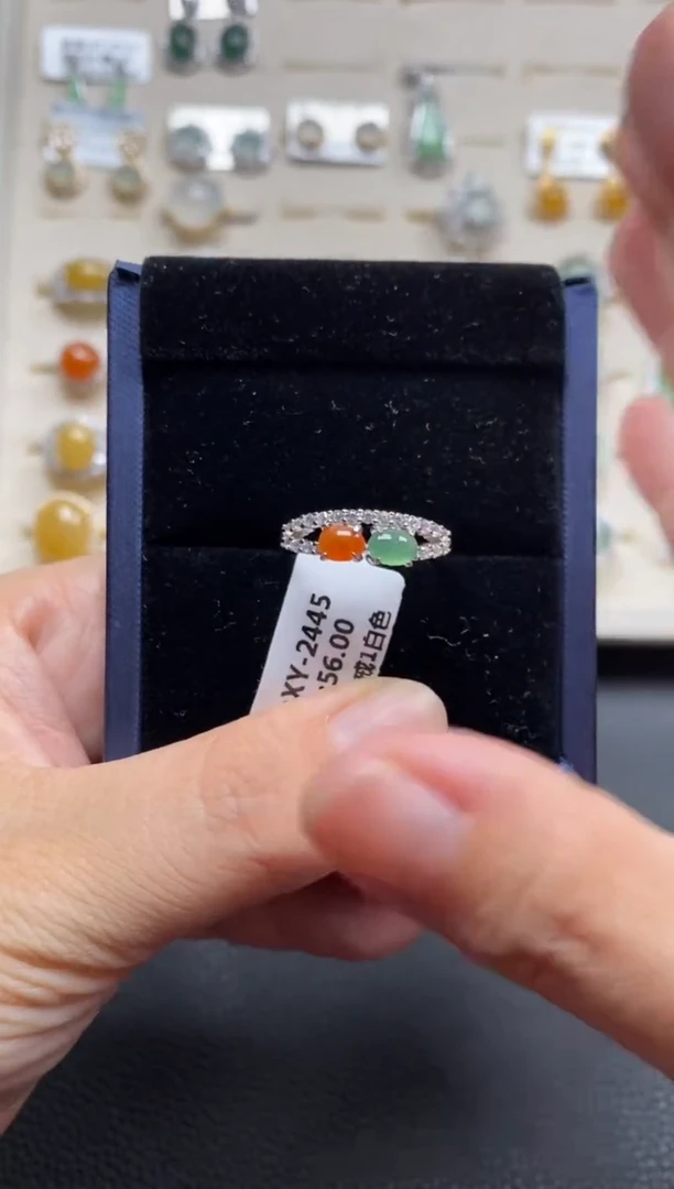 翡翠戒指银S925镶嵌11111