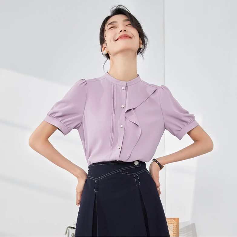 【曼贝宠粉节】A62-8392178兰花紫衬衫