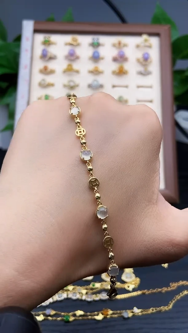 银S925镶嵌手链翡翠12