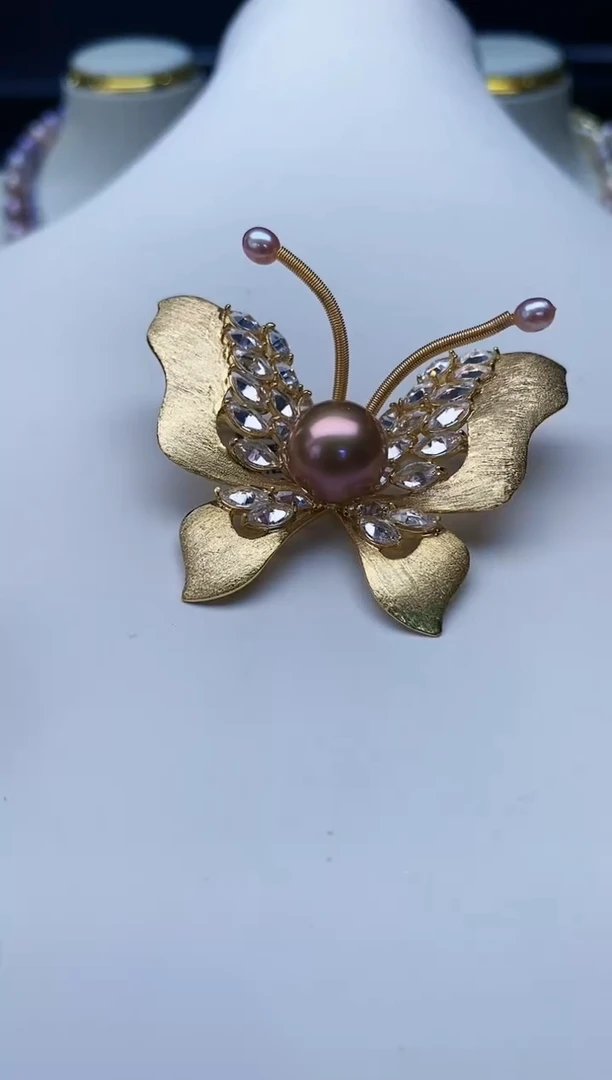 未镶嵌胸饰淡水珍珠Y淡水胸针·