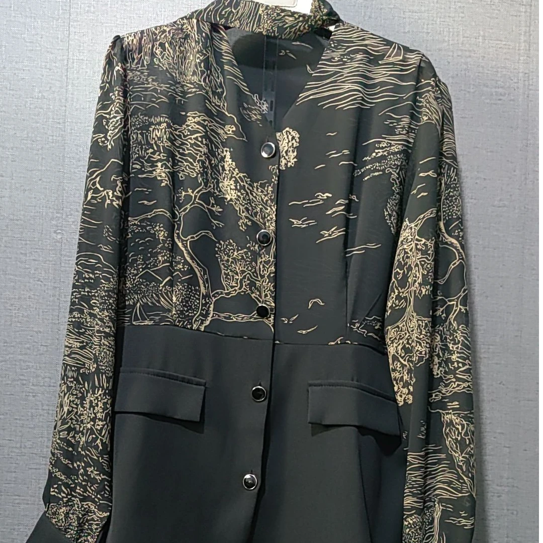 四季款拼接花纱开衫