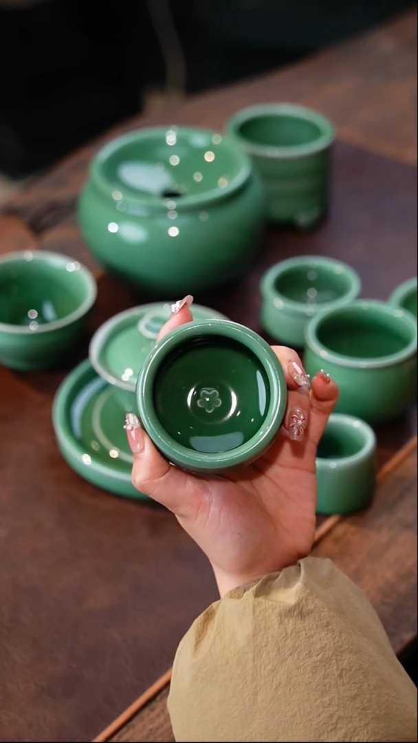 【闪购商品】瓷片陈蓉蓉 梅子青 小洗杯1花