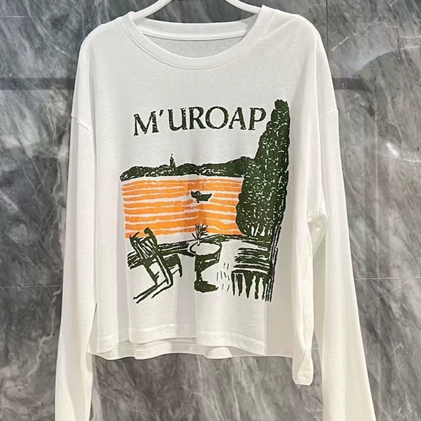 『概念美学』夏季小众潮流休闲圆领长袖T恤时尚百搭宽松显瘦