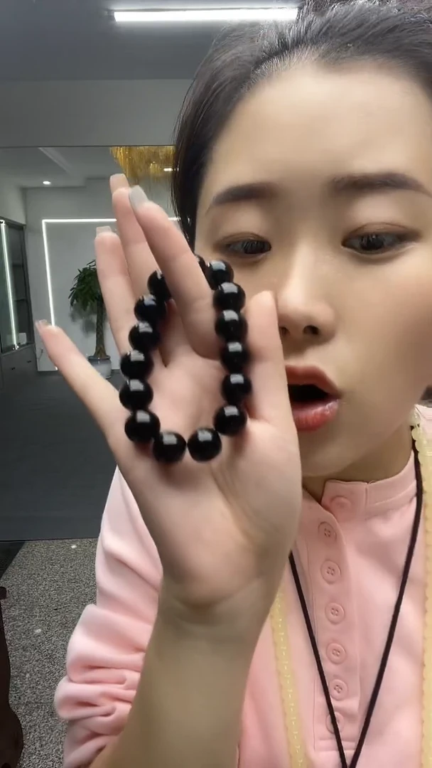 黑圆形卡14手串多样性发货一