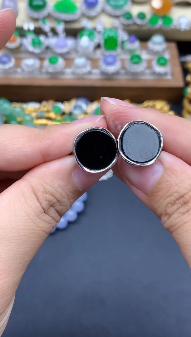 翡翠18K金镶嵌耳饰慧*姐276-春日珠宝