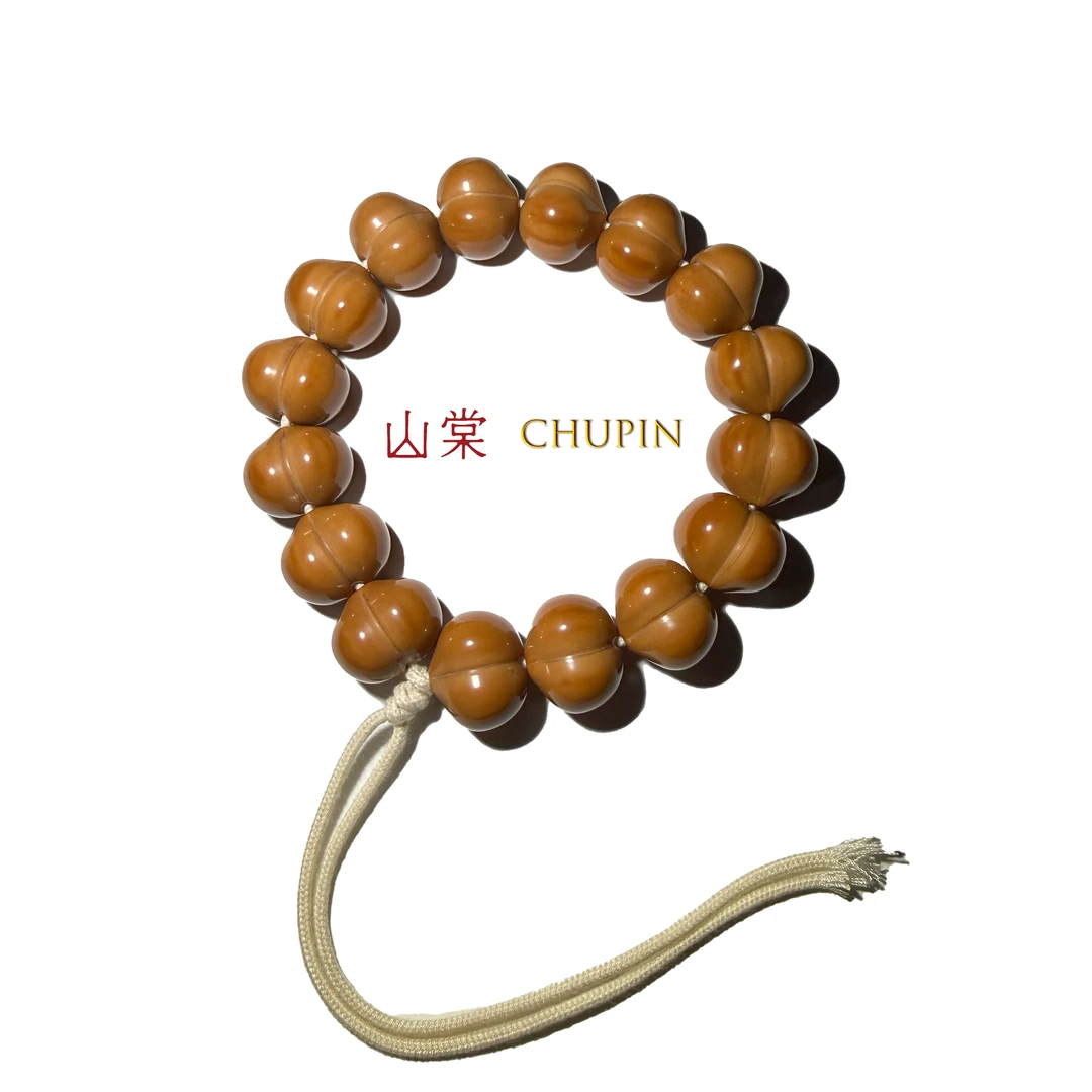 【山棠出品】亮面屁桃-猴头手串-全品原皮原色手持精雕核桃小众文玩