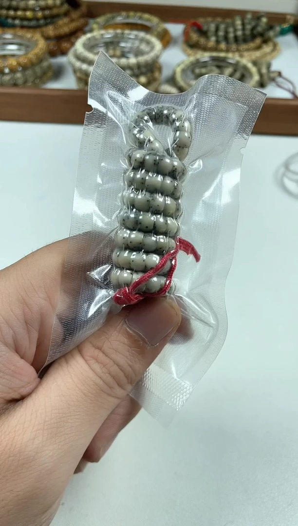手串星月菩提原生态石玉糯冰料直切大肠6mm