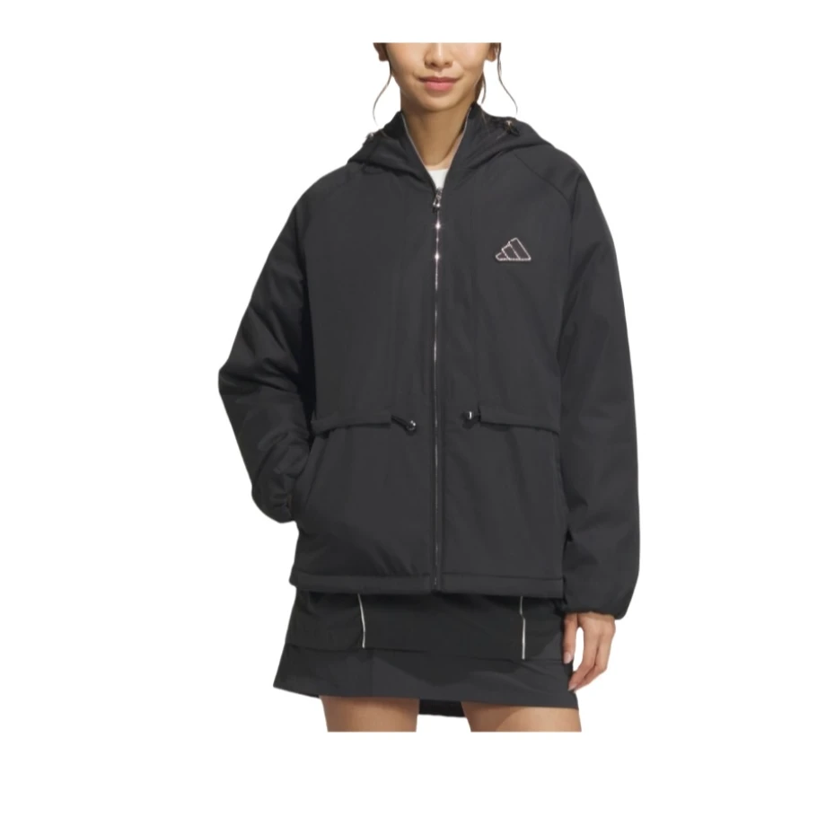 阿迪达斯怕【廊坊万达】宽松防泼水柔软梭织连帽夹克外套 JZ1587