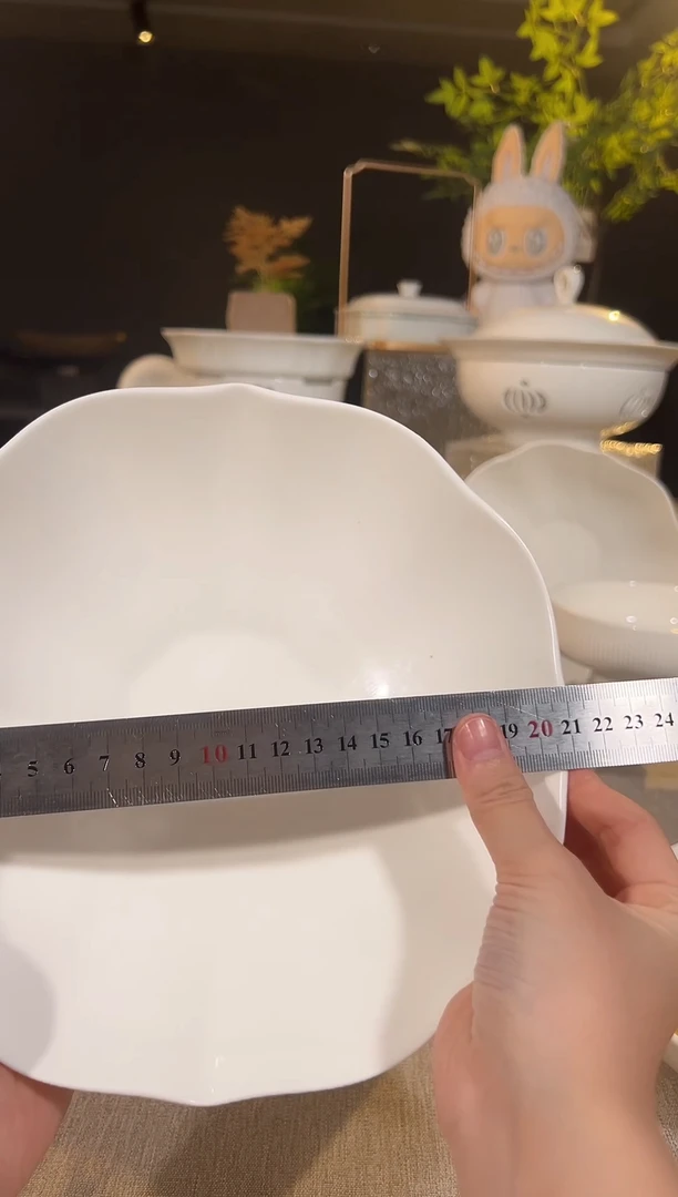 骨瓷8寸高温玉瓷～莲花汤碗
