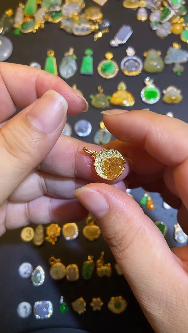 吊坠(不含链)银S925镶嵌翡翠1