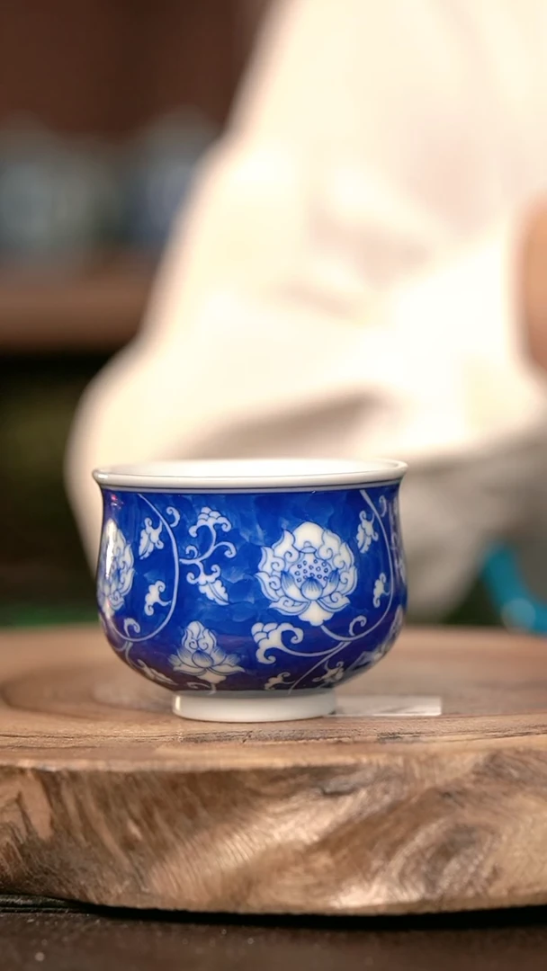 手绘手绘高温现代瓷  柴  冰莲大高炉90cc