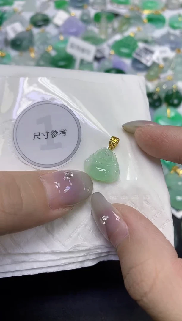 颈饰未镶嵌翡翠天然缅甸翡翠A货百元以上9元证书费自理