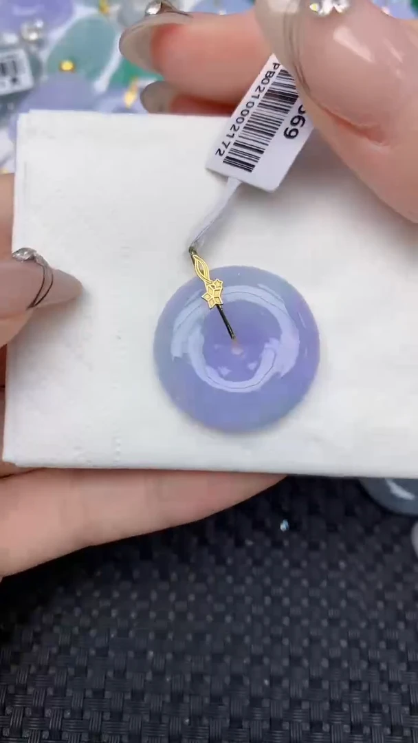 颈饰18K金镶嵌翡翠天然缅甸翡翠a货百元以上9元证书费自理