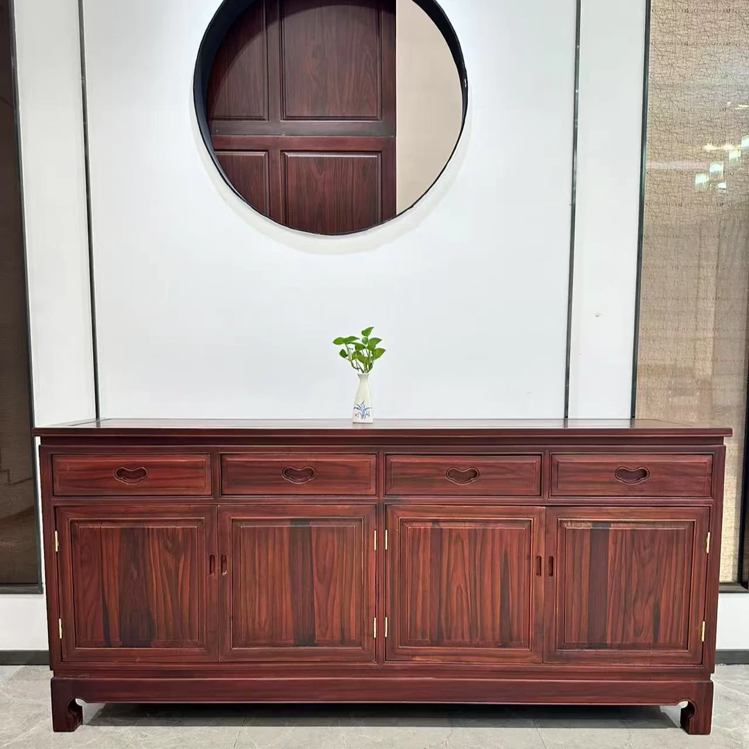 南美酸枝素面餐边柜新中式客厅家用古典餐厅雕花门厅玄关