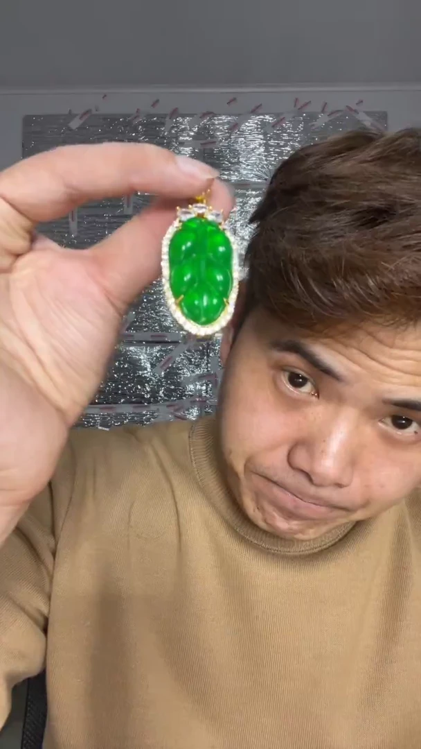 毛衣链未镶嵌翡翠大叶子吊坠