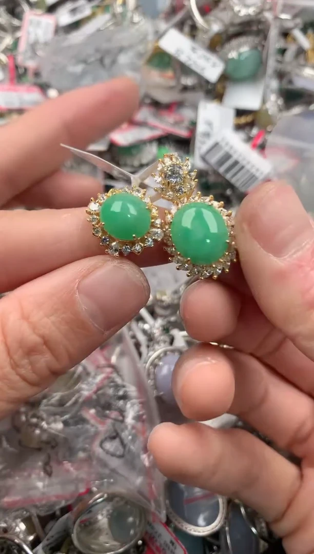 银S925镶嵌戒指翡翠222   3