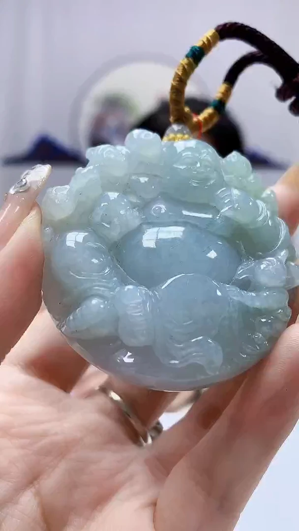 定制翡翠未镶嵌5060DD-毛货挂件171
