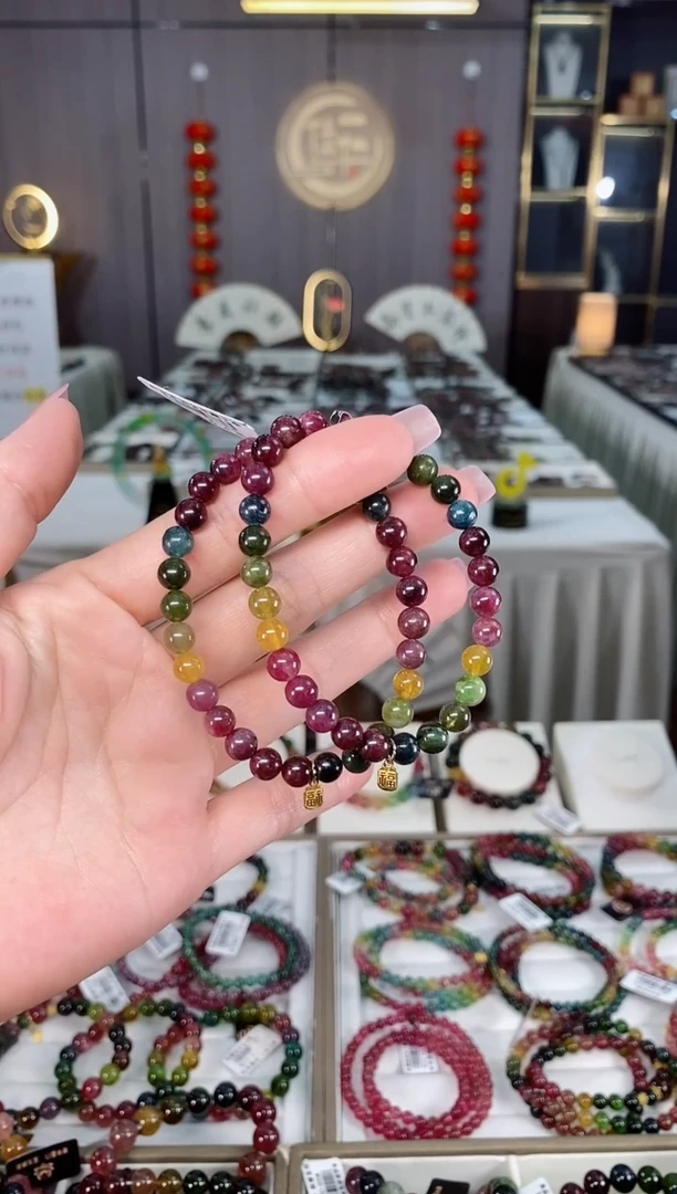 未镶嵌老矿碧玺单圈手串6mm+碧玺hon多样性发货一条