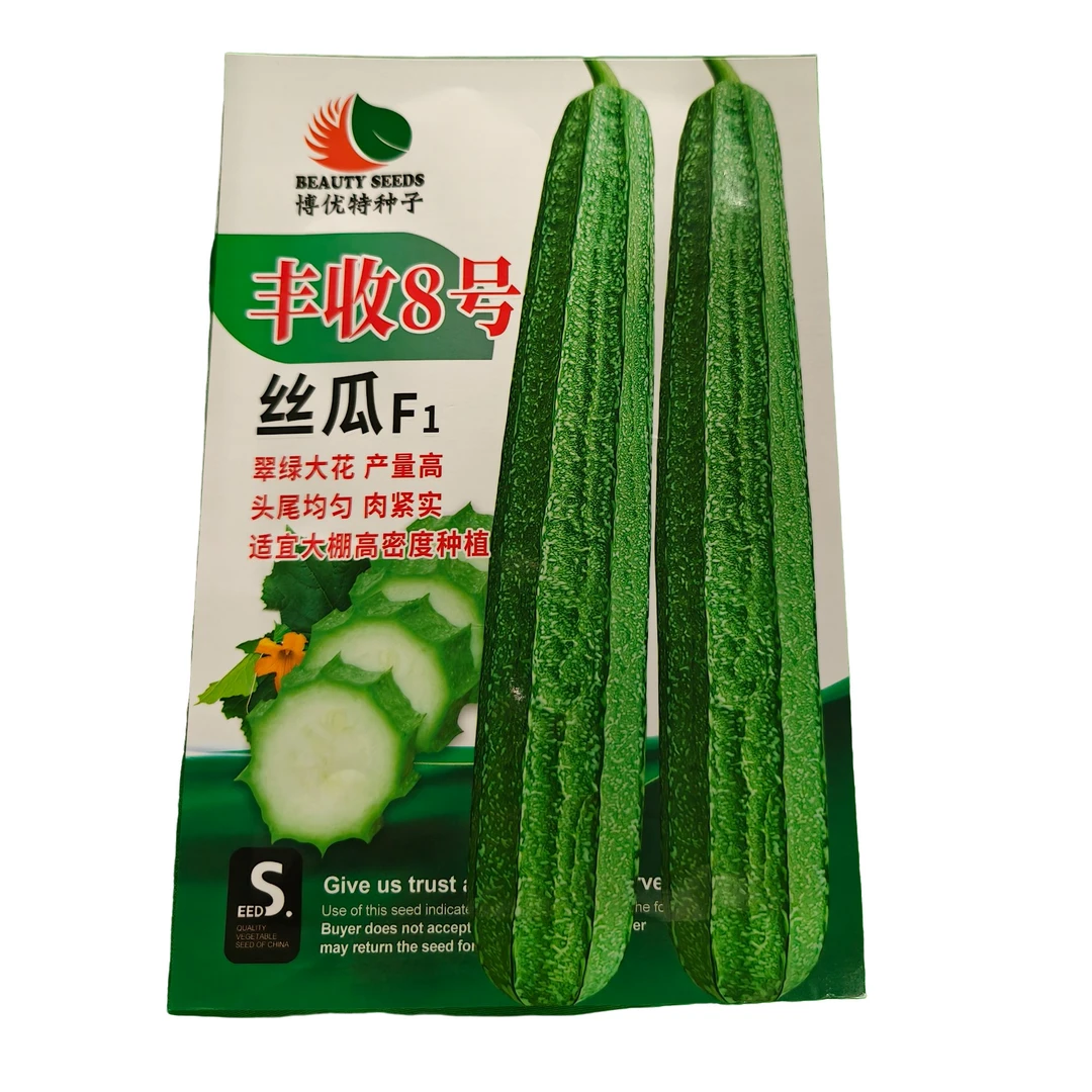 丰收8号耐寒大花点丝瓜，20几天来瓜，瓜长35-40公分，50～60粒左右