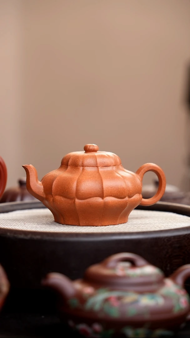 茶壶紫砂琥珀金砂筋囊合菱
