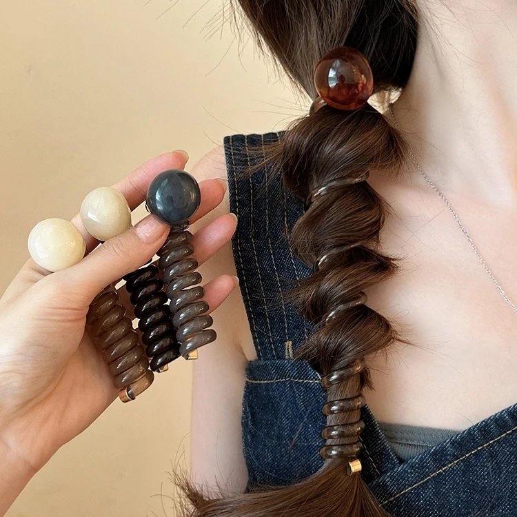百搭简约泡泡辫电话线发圈网红头绳高弹力橡皮筋耐用发绳头饰发饰