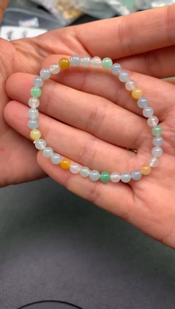 未镶嵌手串翡翠寄售买断不退换珠子有纹有裂