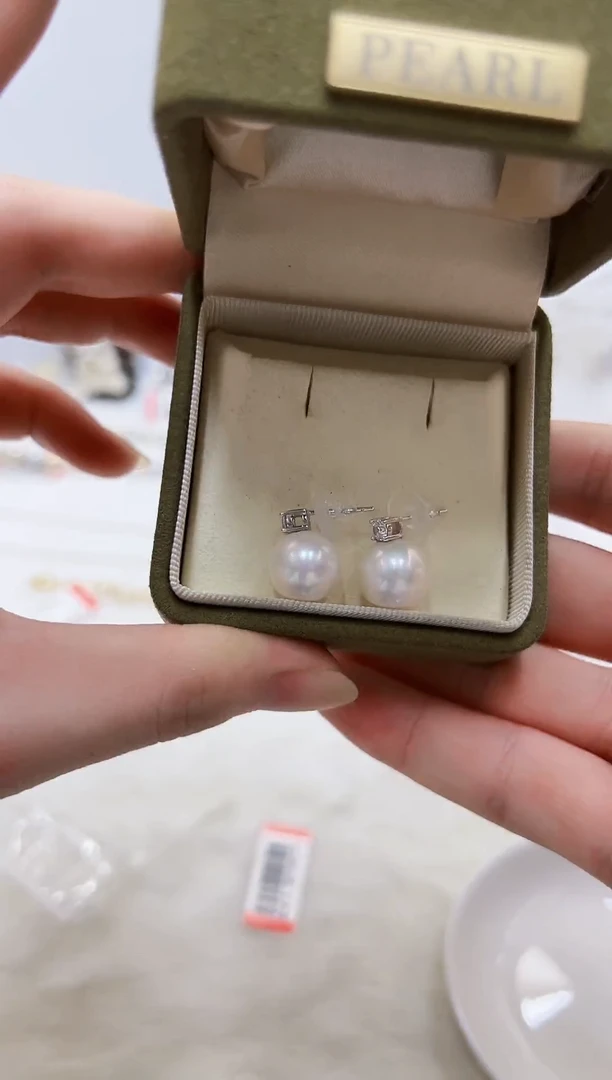银S925镶嵌淡水珍珠DA耳饰12@@