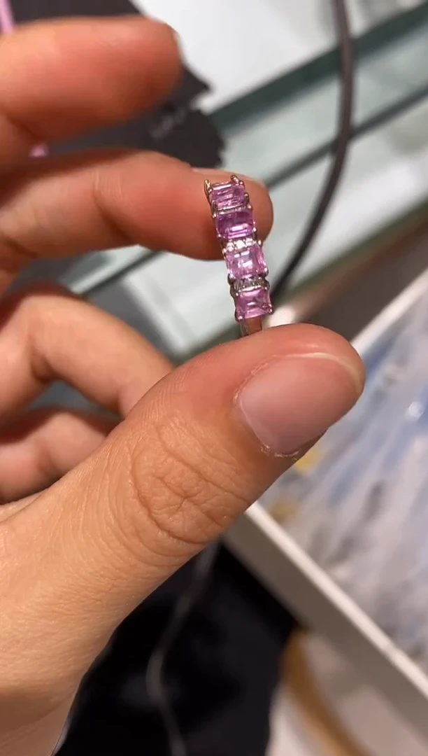 戒指蓝宝石银S925镶嵌戒指