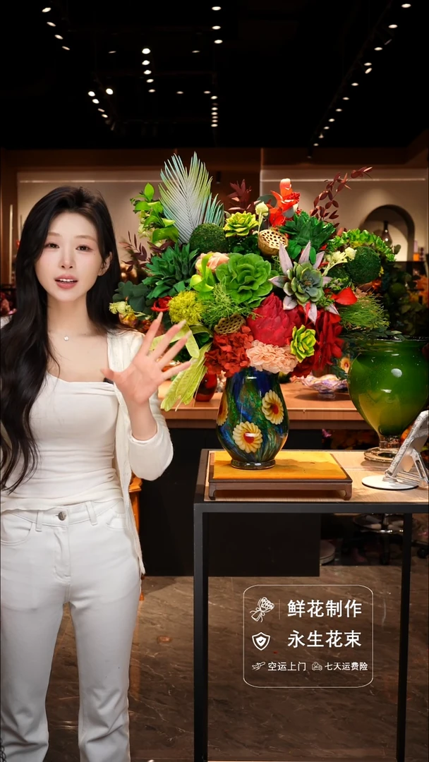 手工艺品琉璃手工花器花束空运包邮送货上门-以图片为准