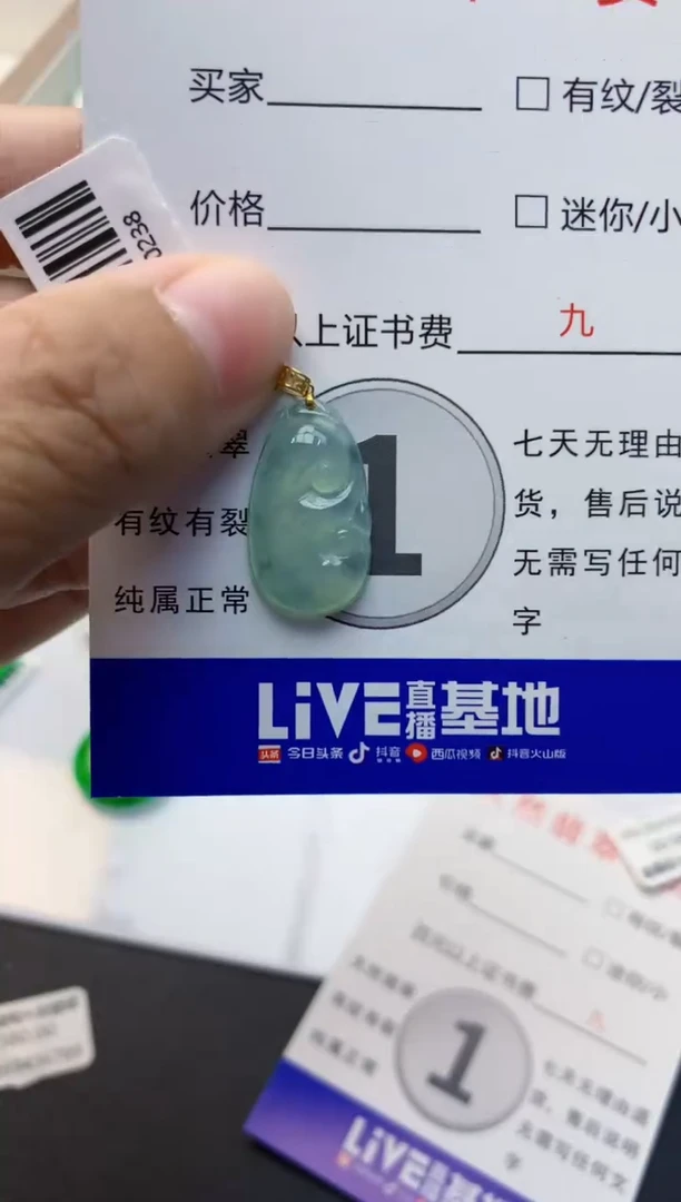 颈饰18K金镶嵌翡翠111111111