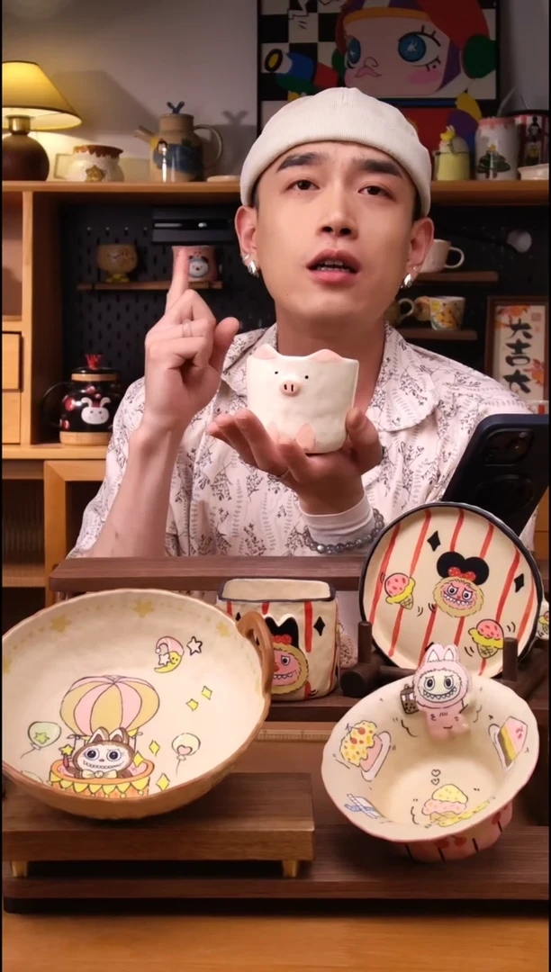 杯子景德镇可爱设计师款陶瓷