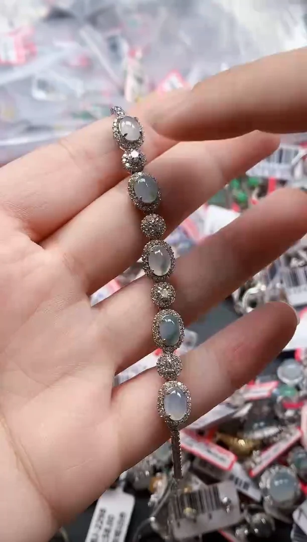 银S925镶嵌戒指翡翠天然A货缅甸翡翠